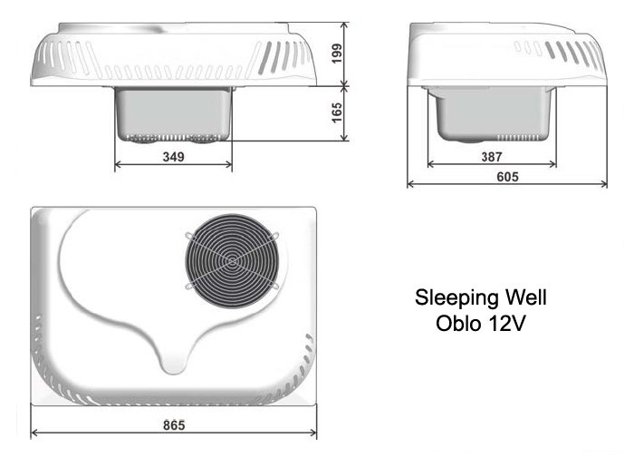 Klimatizace Indel B Sleeping Well Oblo 24V 950W střešní č. 2