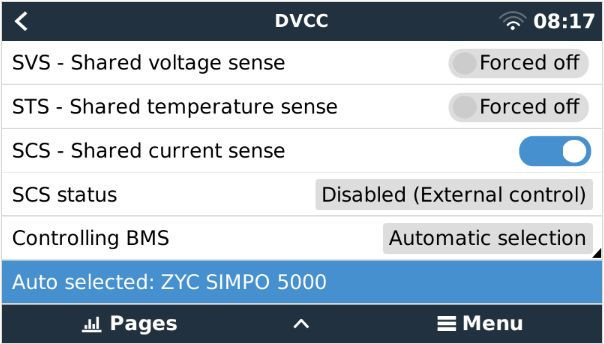 ZYC SIMPO500 - Automatické načtení baterie do systému Victron