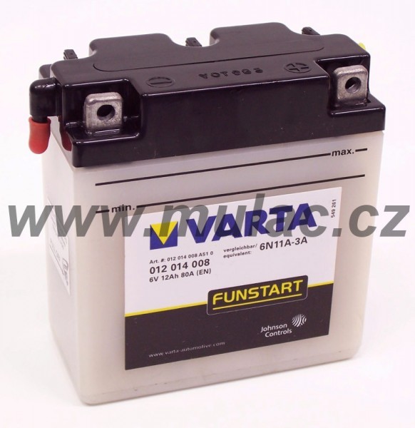 Varta Batterie Moto VARTA 6N11A-3A 6V 12ah 80A pas cher 