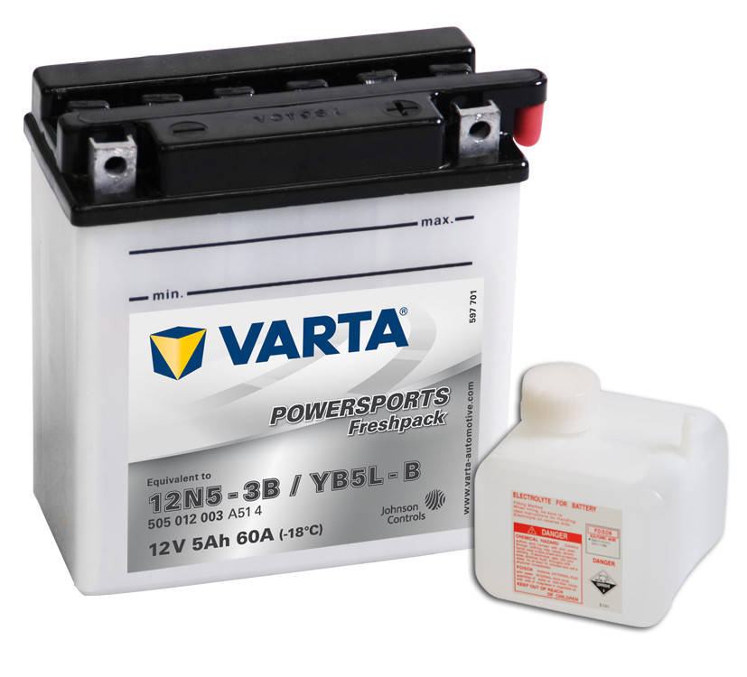 Motobaterie 505012 YB5L-B 12N5-3B VARTA 12V 5Ah 60A