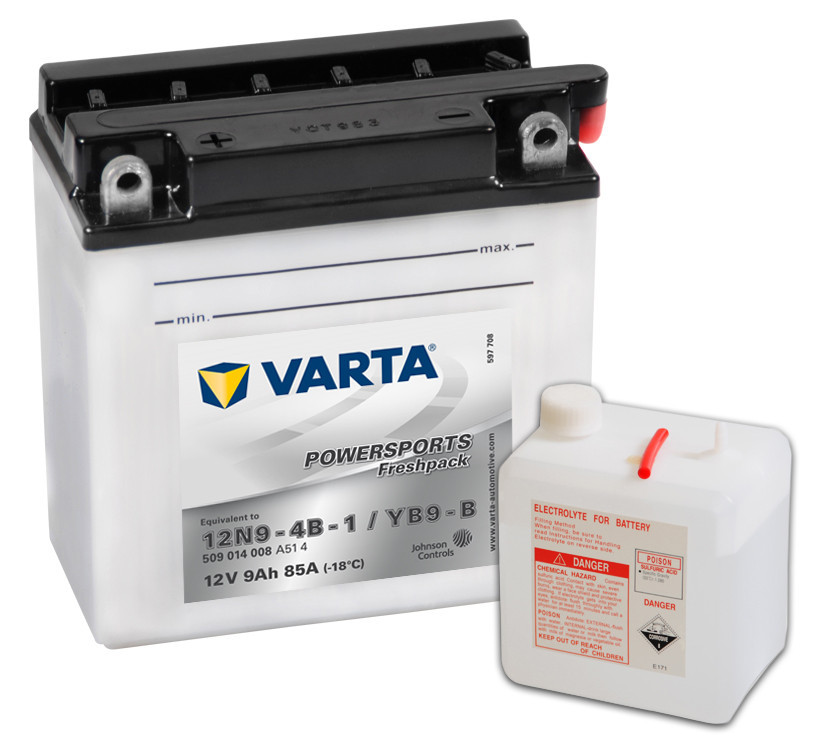 Motobaterie VARTA 509014 YB9-B, 12N9-4B-1 12V 9Ah 80A č. 1