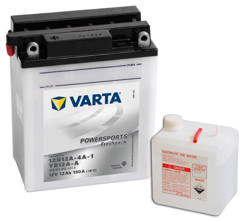 Motobaterie VARTA 512011 YB12A-A, 12N12A-4A-1 12V 12Ah 120A č. 1