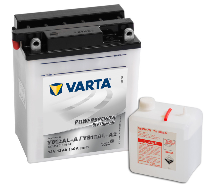 Motobaterie VARTA 512013 YB12AL-A, YB12AL-A2  12V 12Ah 120A č. 1